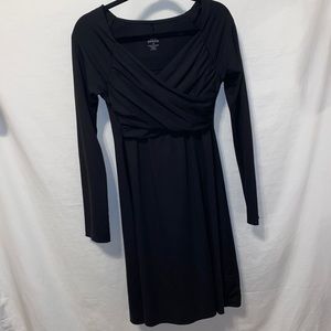 Prana long sleeve crisscross black dress